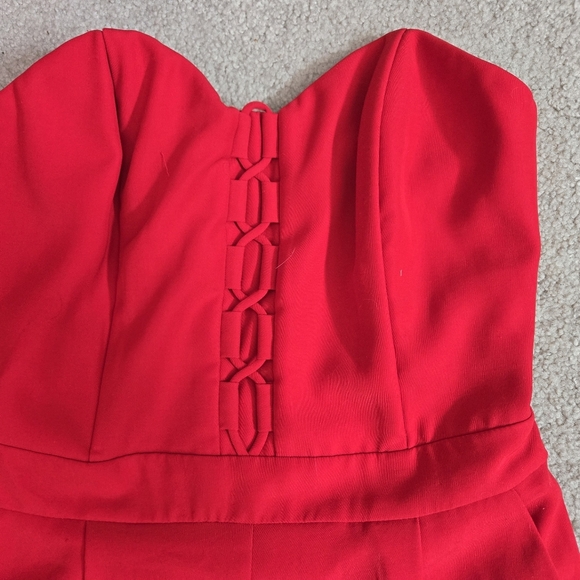 ADELYN RAE Red Sweetheart Neckline Strapless Jumpsuit.Size Small - Picture 9 of 12